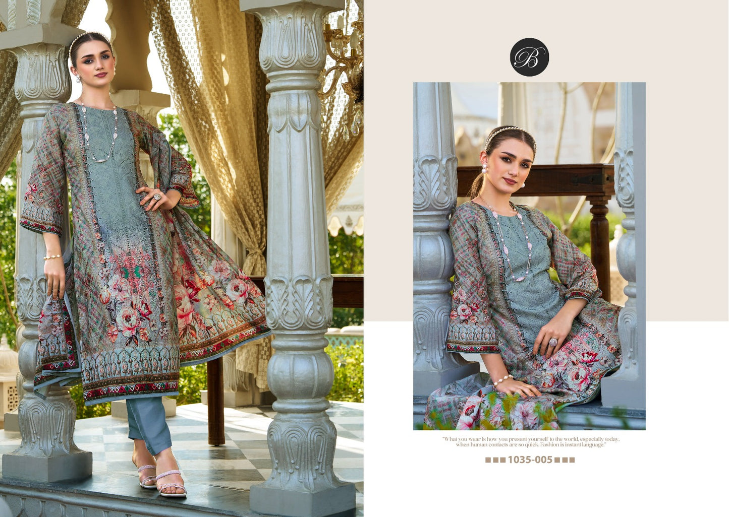 Albeli Belliza Designer Studio Jam Cotton Karachi Salwar Suits Manufacturer Ahmedabad