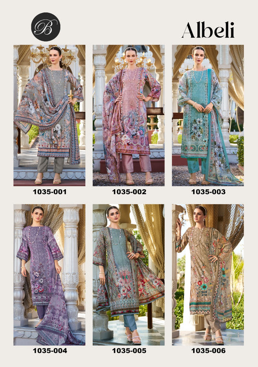 Albeli Belliza Designer Studio Jam Cotton Karachi Salwar Suits Manufacturer Ahmedabad