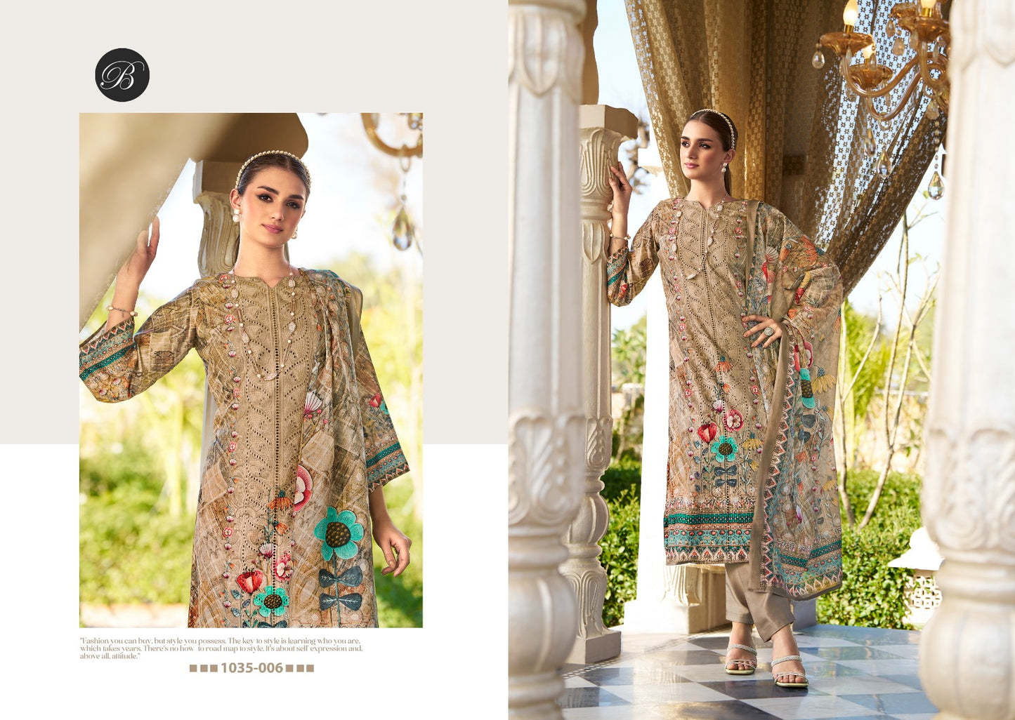 Albeli Belliza Designer Studio Jam Cotton Karachi Salwar Suits Manufacturer Ahmedabad