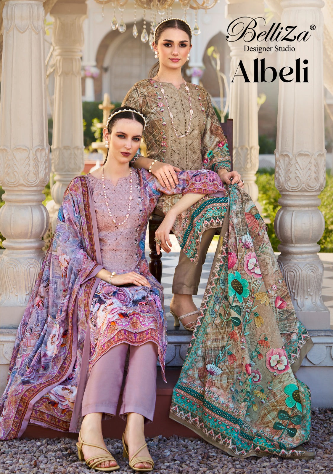 Albeli Belliza Designer Studio Jam Cotton Karachi Salwar Suits Manufacturer Ahmedabad