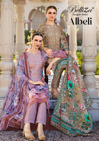 Albeli Belliza Designer Studio Jam Cotton Karachi Salwar Suits Manufacturer Ahmedabad