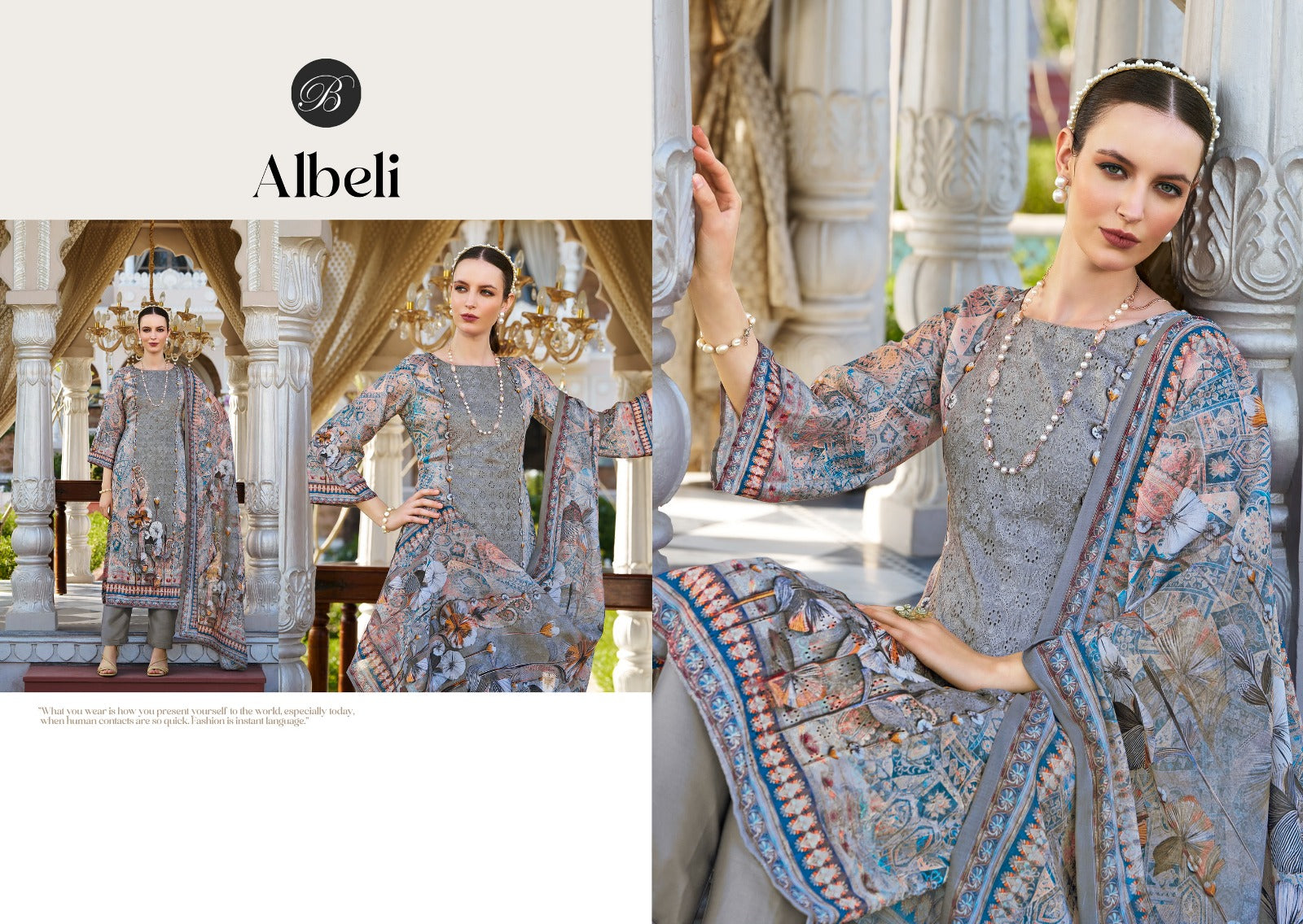Albeli Belliza Designer Studio Jam Cotton Karachi Salwar Suits Manufacturer Ahmedabad