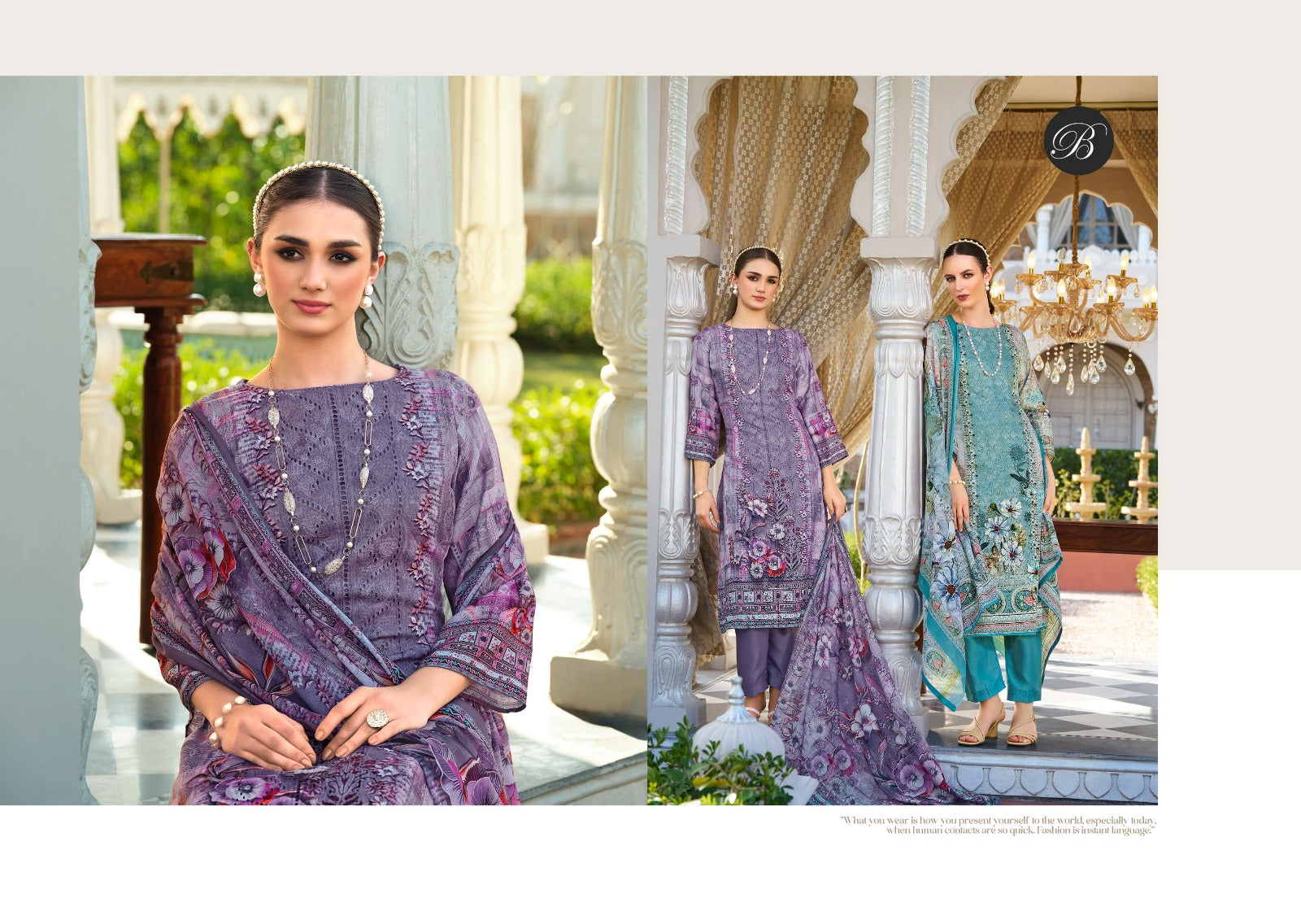 Albeli Belliza Designer Studio Jam Cotton Karachi Salwar Suits Manufacturer Ahmedabad