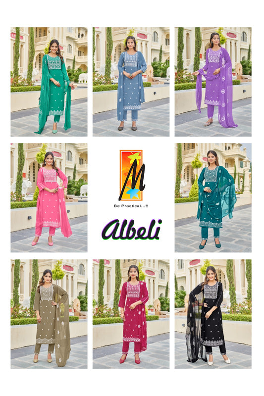 Albeli Master Heavy Rayon Readymade Pant Style Suits Wholesale Price