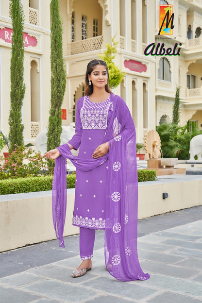 Albeli Master Heavy Rayon Readymade Pant Style Suits Wholesale Price
