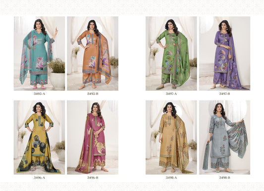 Albeli Rivaa Jaam Satin Pant Style Suits Wholesaler