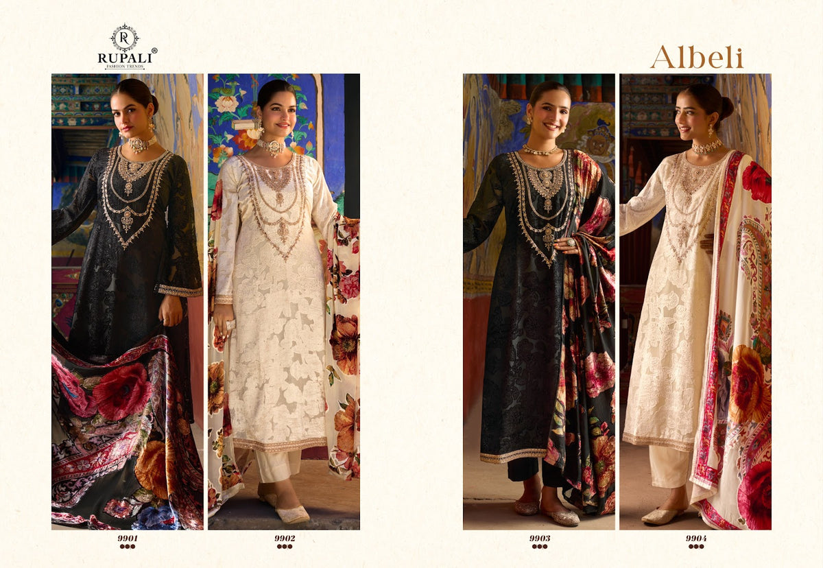 Albeli Rupali Viscose Velvet Suits Exporter