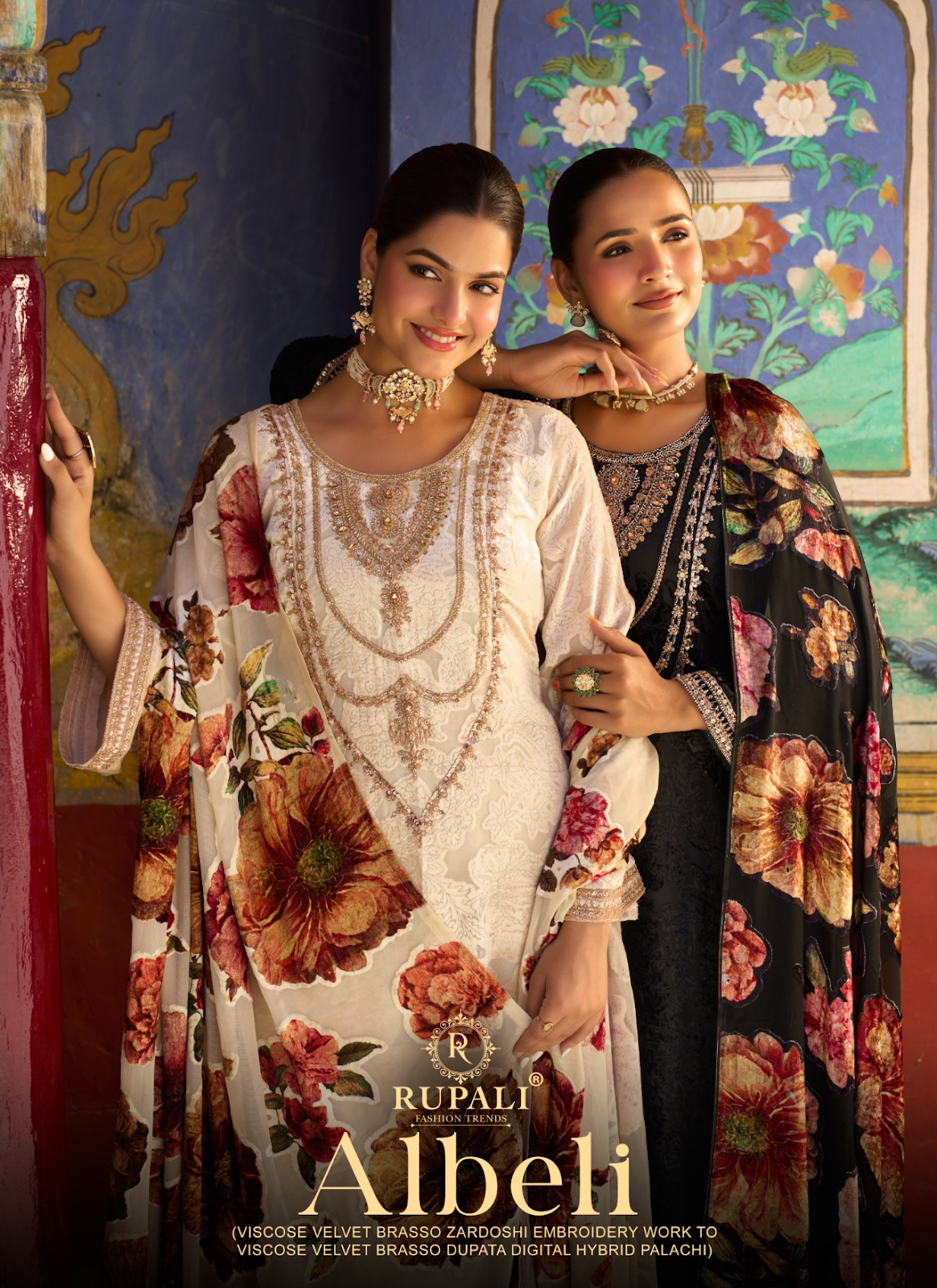 Albeli Rupali Viscose Velvet Suits Exporter
