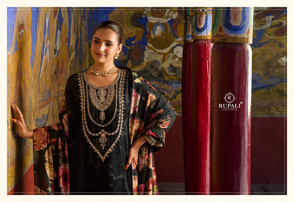 Albeli Rupali Viscose Velvet Suits Exporter