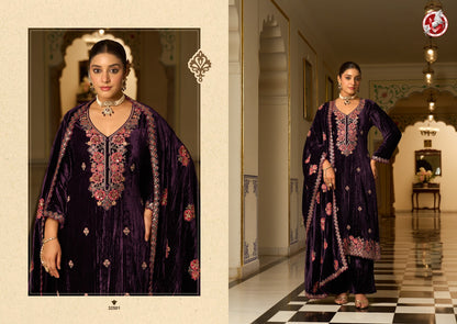 Albeli Vivek Crush Velvet Suits Exporter India