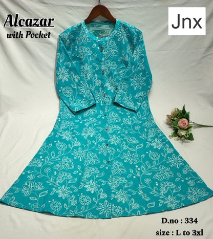 Alcazar-Ruchika Jnx Cambric Cotton A-Line Kurti Manufacturer Ahmedabad
