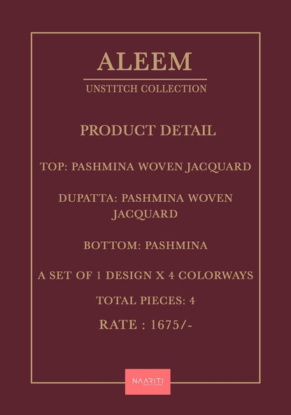 Aleem Naariti Pashmina Suits Wholesaler