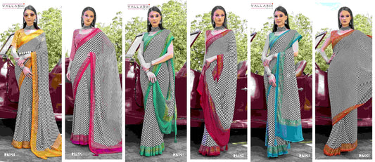 Aleemah Vallabhi Prints Georgette Sarees Wholesale Price