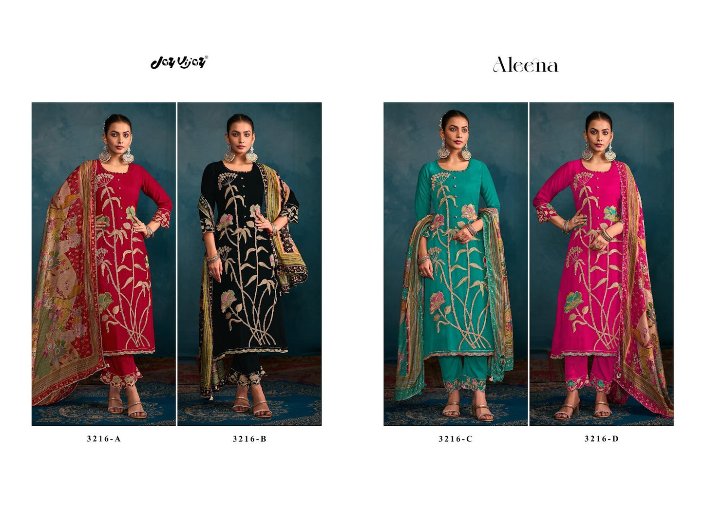 Aleena 3216 Jay Vijay Bemberg Silk Pant Style Suits Supplier
