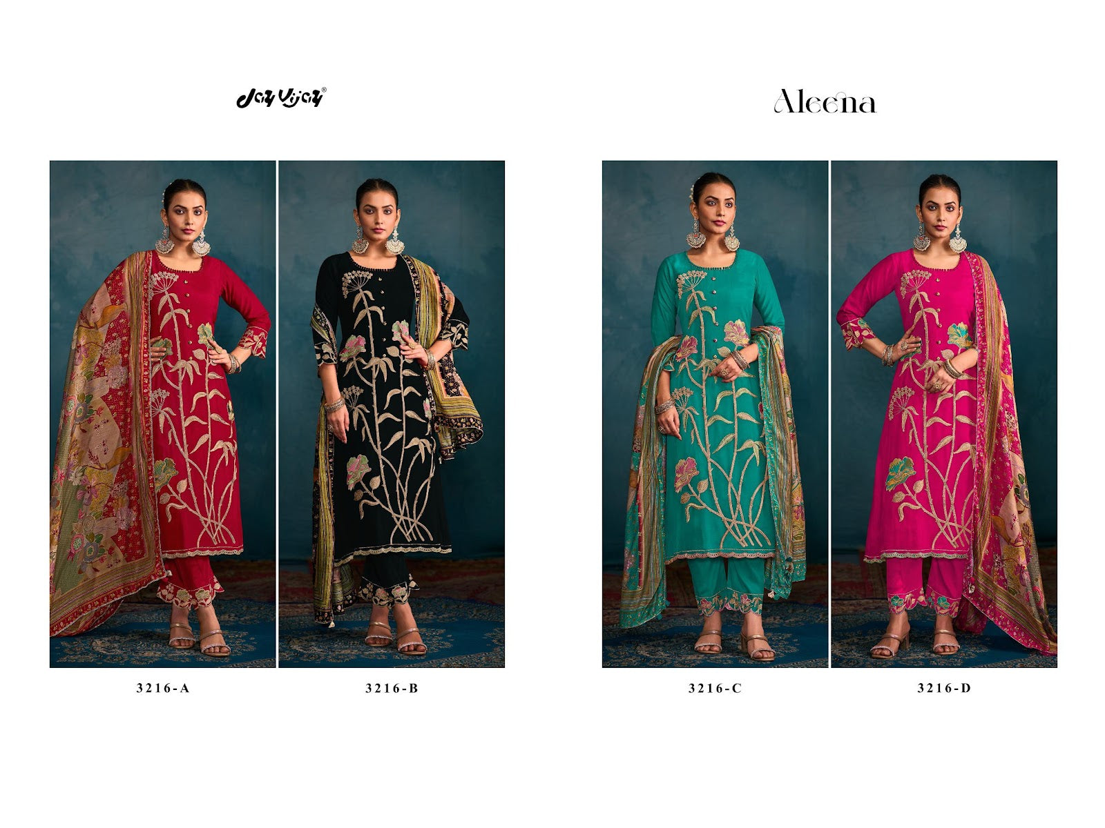 Aleena 3216 Jay Vijay Bemberg Silk Pant Style Suits Supplier