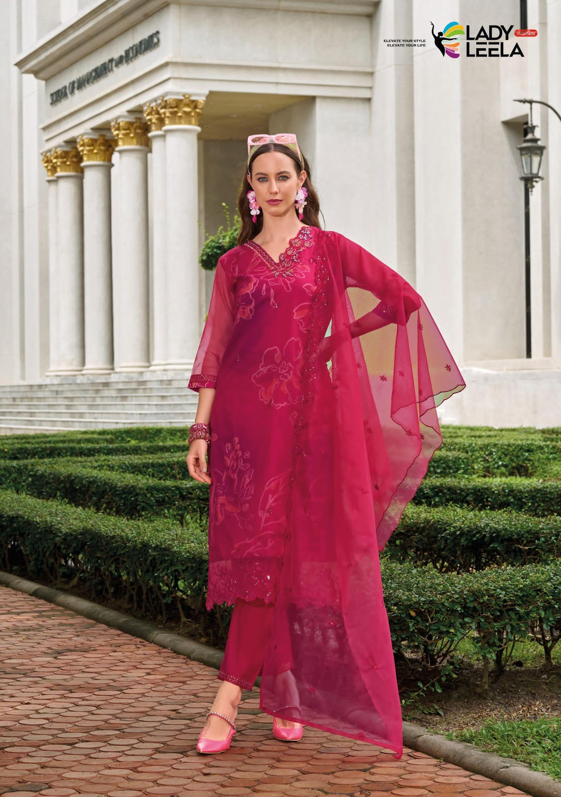 Aleena Ladyleela Organza Readymade Pant Style Suits Manufacturer India