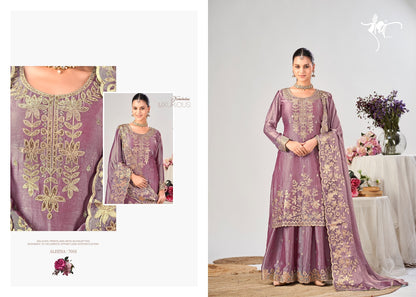 Aleena Radha Trendz Fendy Silk Readymade Plazzo Style Suits Wholesaler India