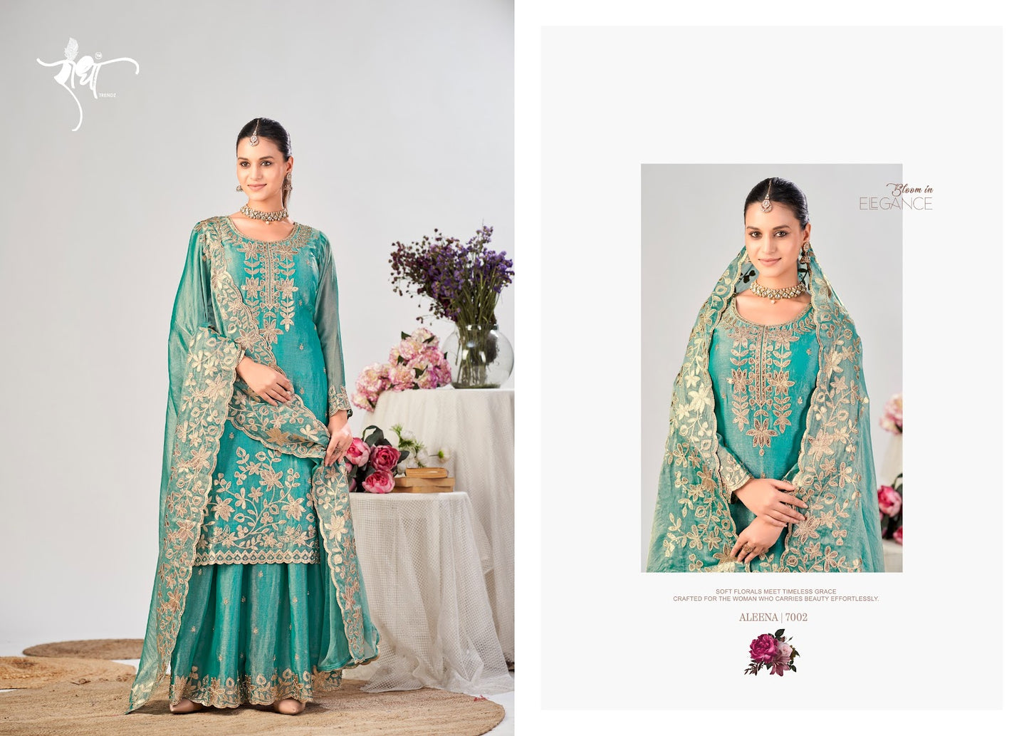 Aleena Radha Trendz Fendy Silk Readymade Plazzo Style Suits Wholesaler India