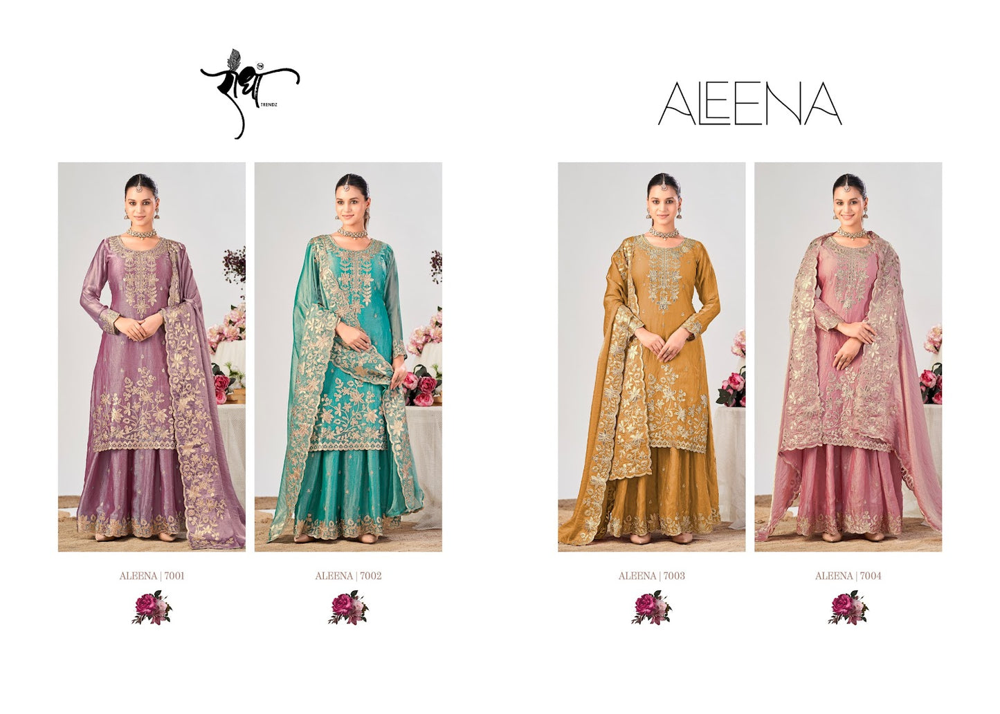 Aleena Radha Trendz Fendy Silk Readymade Plazzo Style Suits Wholesaler India