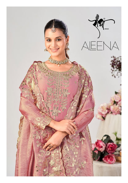 Aleena Radha Trendz Fendy Silk Readymade Plazzo Style Suits Wholesaler India