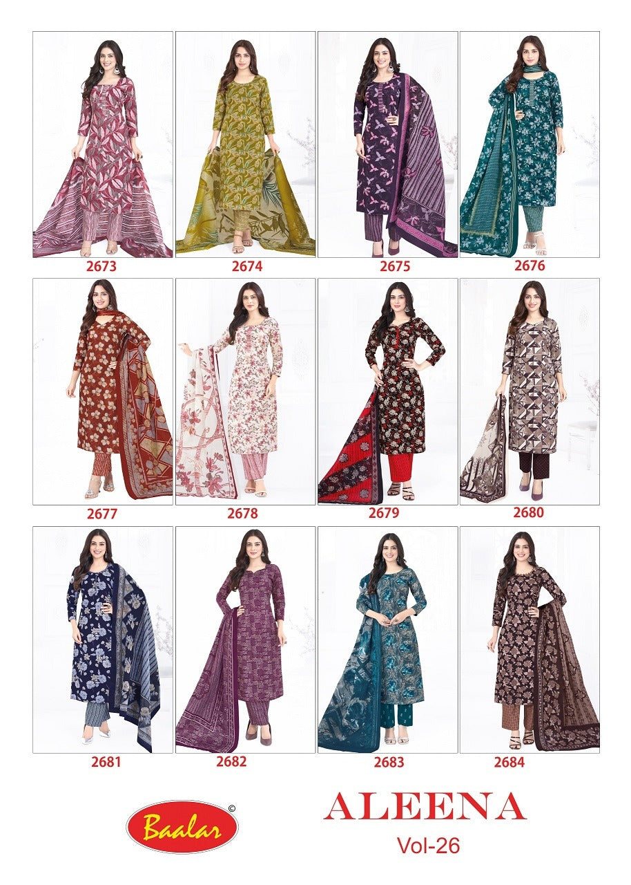 Aleena Vol 26 Baalar Cotton Dress Material Manufacturer Gujarat