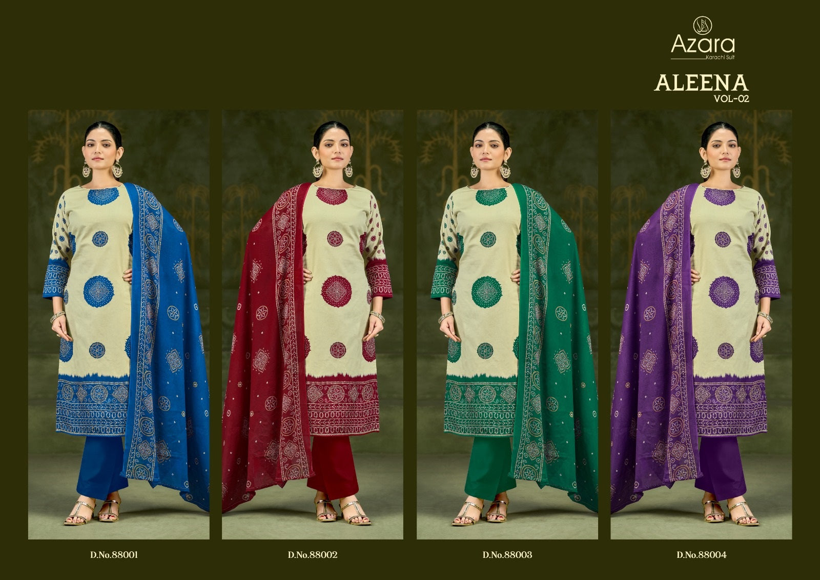 Aleena Vol 2 Radhika Fashion Azara Pure Jaam Pant Style Suits Wholesale