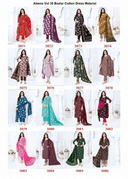 Aleena Vol 30 Baalar Cotton Dress Material Wholesale