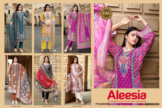 Aleesia Harshit Fashion Pure Maslin Karachi Salwar Suits Wholesale Price