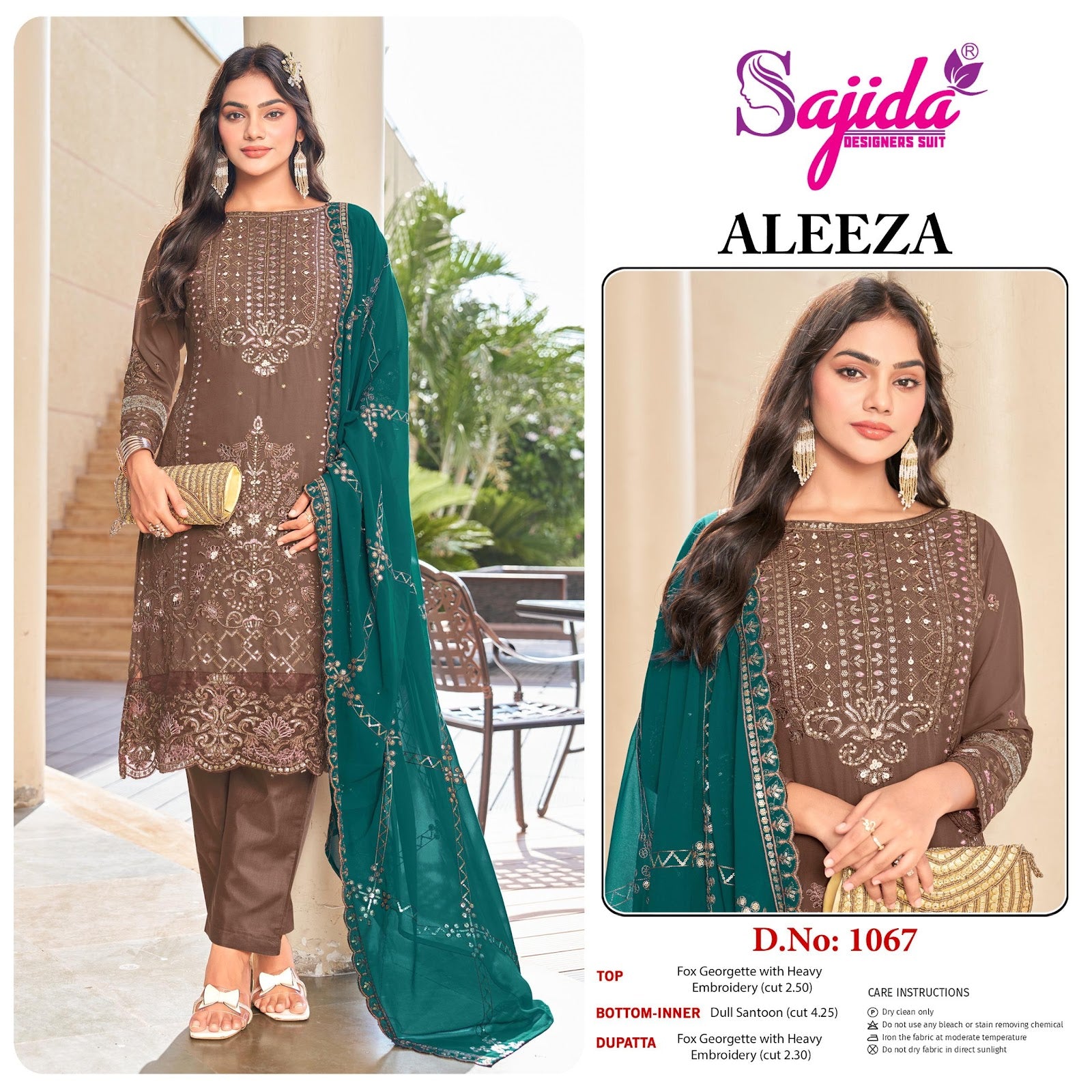 Aleeza Sajida Georgette Pakistani Salwar Suits Supplier India