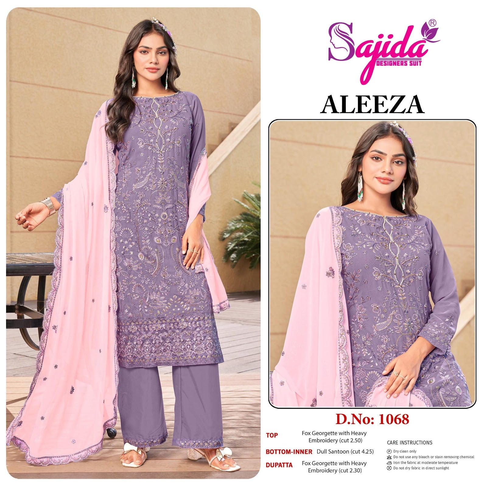 Aleeza Sajida Georgette Pakistani Salwar Suits Supplier India
