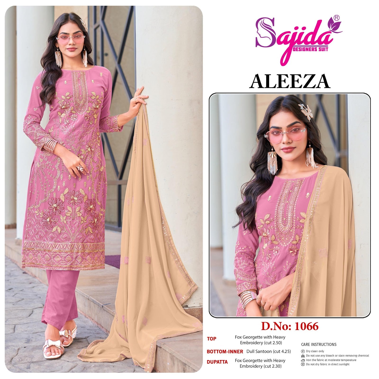 Aleeza Sajida Georgette Pakistani Salwar Suits Supplier India