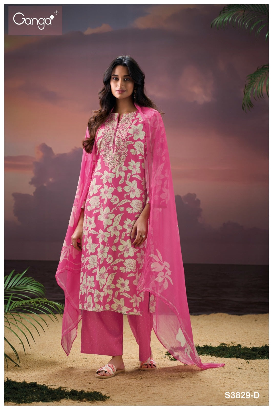 Aleira 3829 Ganga Pashmina Suits Wholesale Rate