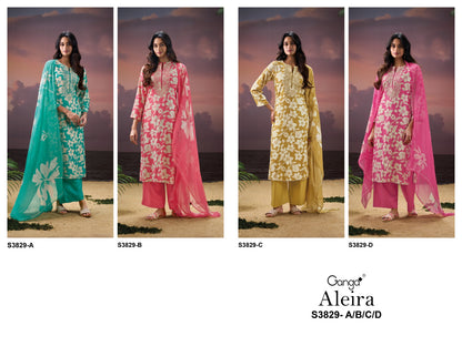 Aleira 3829 Ganga Pashmina Suits Wholesale Rate