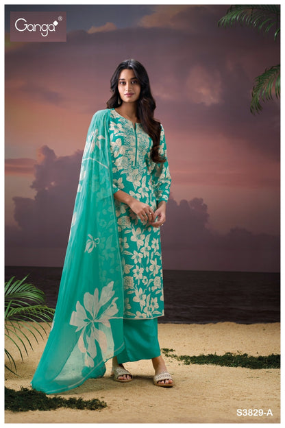 Aleira 3829 Ganga Pashmina Suits Wholesale Rate