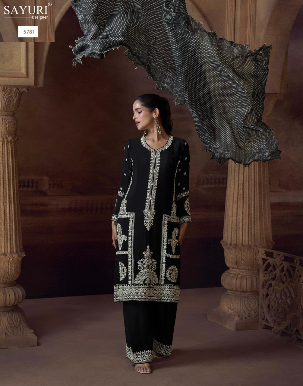 Alemzeb Sayuri Chinon Pakistani Readymade Suits Wholesaler Ahmedabad