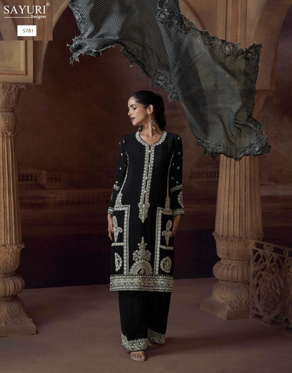 Alemzeb Sayuri Chinon Pakistani Readymade Suits Wholesaler Ahmedabad