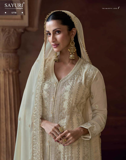 Alemzeb Sayuri Chinon Pakistani Readymade Suits Wholesaler Ahmedabad