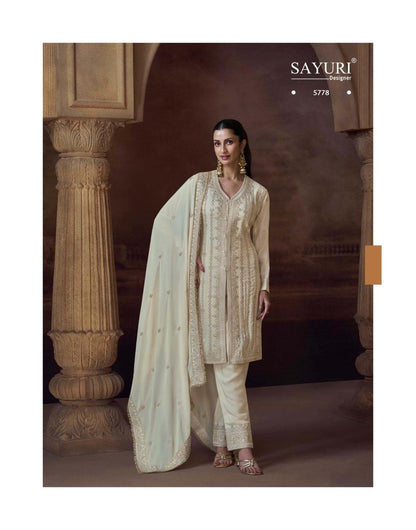 Alemzeb Sayuri Chinon Pakistani Readymade Suits Wholesaler Ahmedabad
