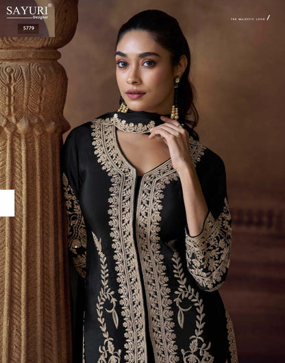 Alemzeb Sayuri Chinon Pakistani Readymade Suits Wholesaler Ahmedabad