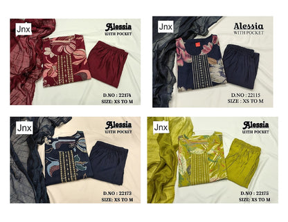 Alessia 311225 Jnx Vatican Readymade Pant Style Suits Wholesale Price