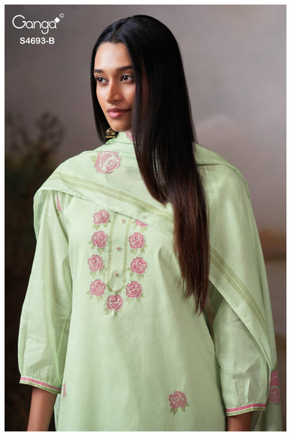 Alessia S4693 Ganga Organdy Pant Style Suits Wholesaler Ahmedabad