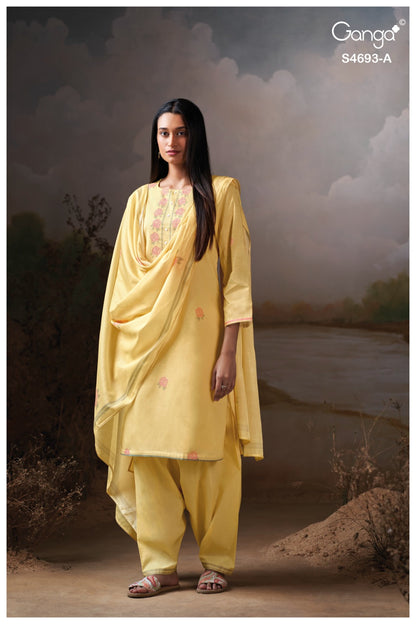 Alessia S4693 Ganga Organdy Pant Style Suits Wholesaler Ahmedabad