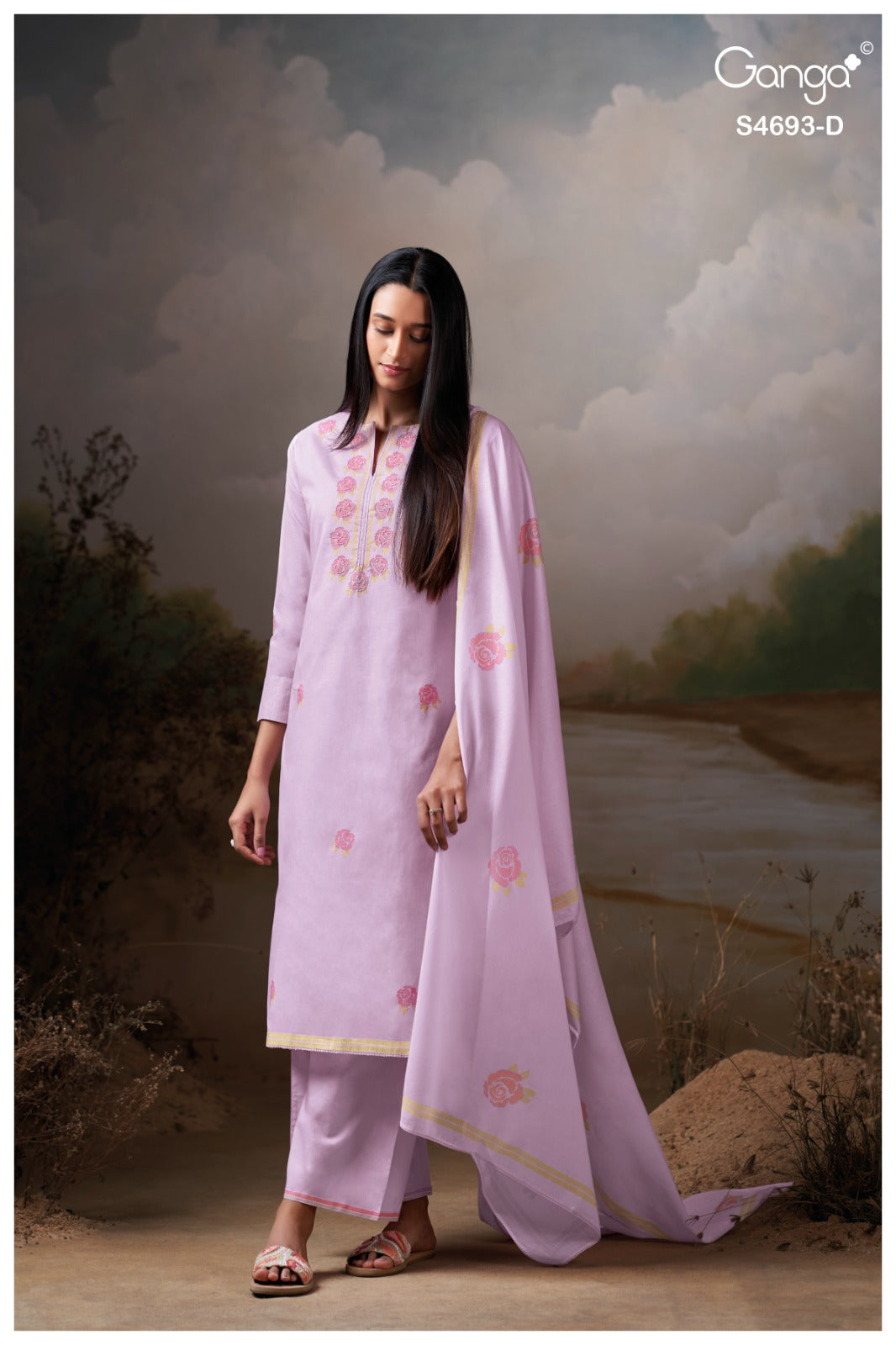 Alessia S4693 Ganga Organdy Pant Style Suits Wholesaler Ahmedabad