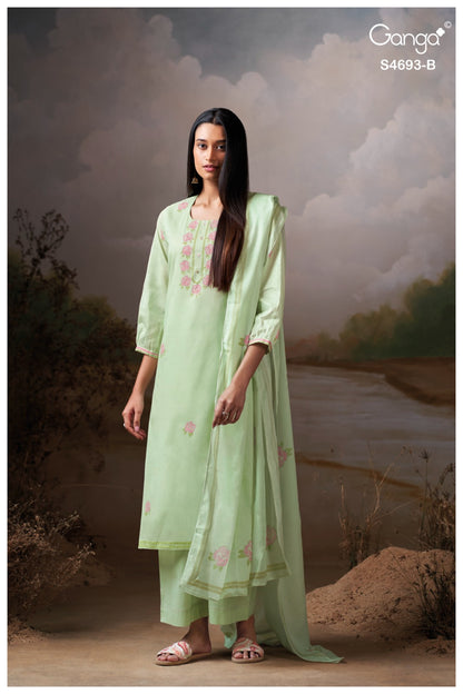 Alessia S4693 Ganga Organdy Pant Style Suits Wholesaler Ahmedabad