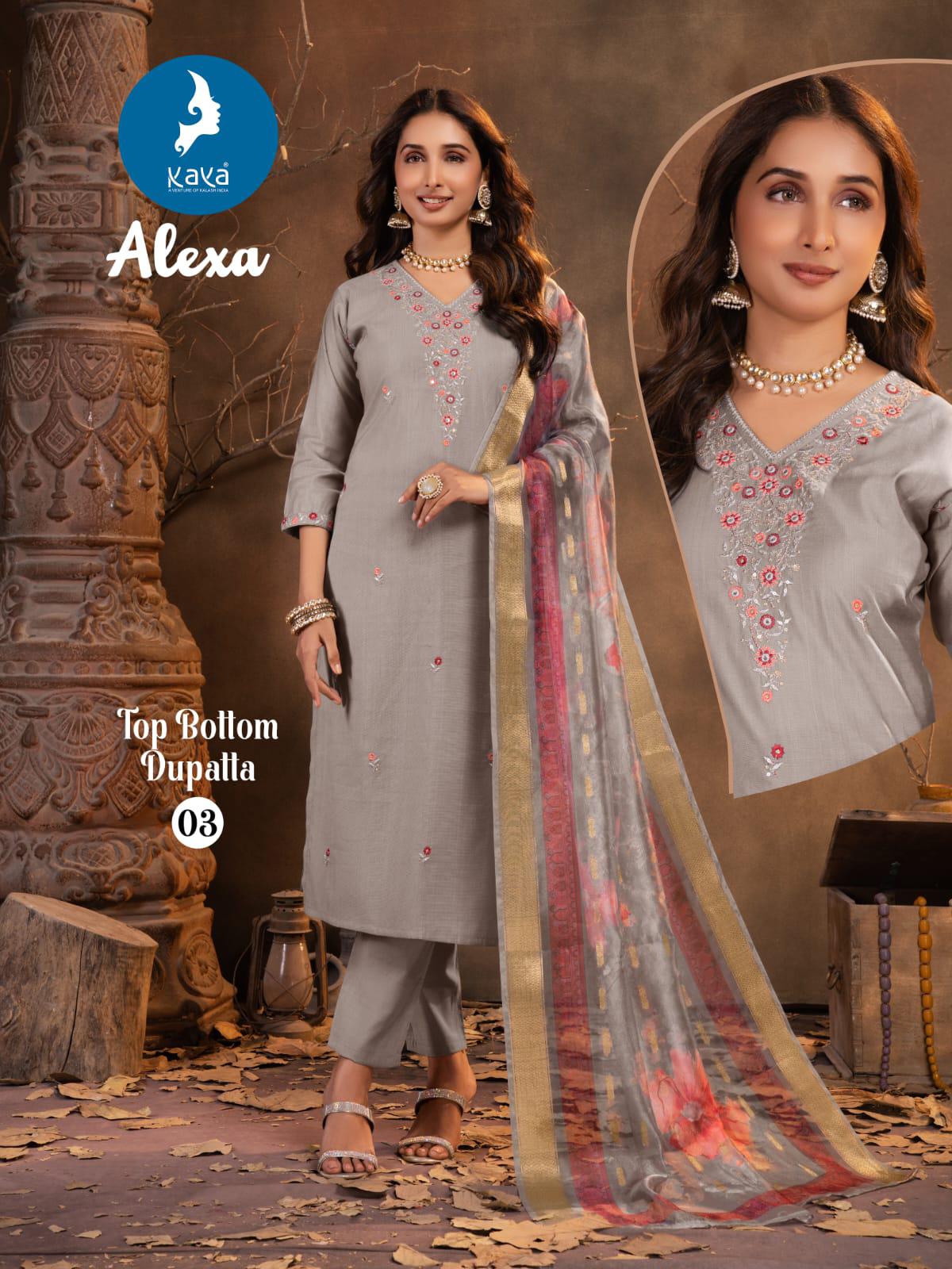 Alexa Kaya Vertican Readymade Pant Style Suits Wholesaler Gujarat