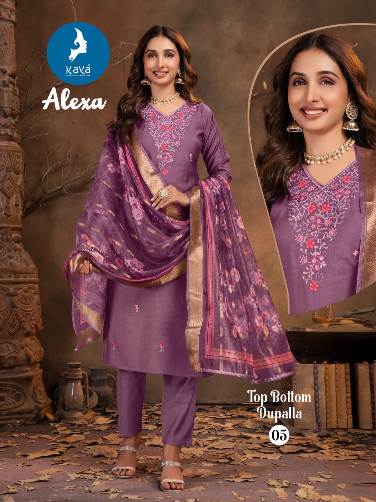 Alexa Kaya Vertican Readymade Pant Style Suits Wholesaler Gujarat