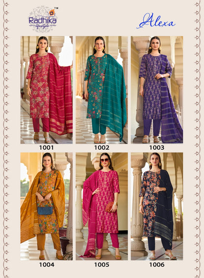 Alexa Radhika Lifestyle Vetican Silk Readymade Pant Style Suits Exporter India