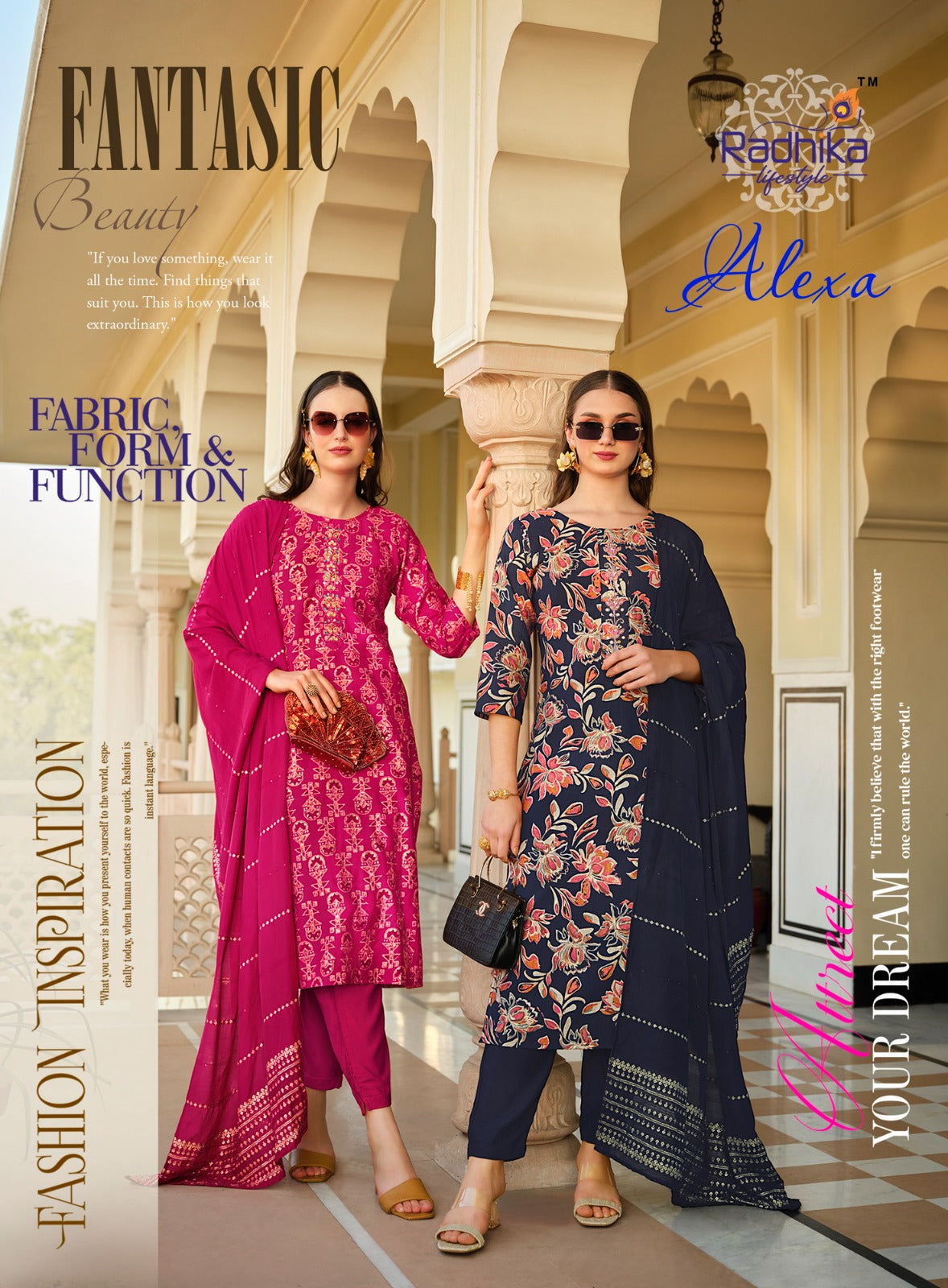 Alexa Radhika Lifestyle Vetican Silk Readymade Pant Style Suits Exporter India