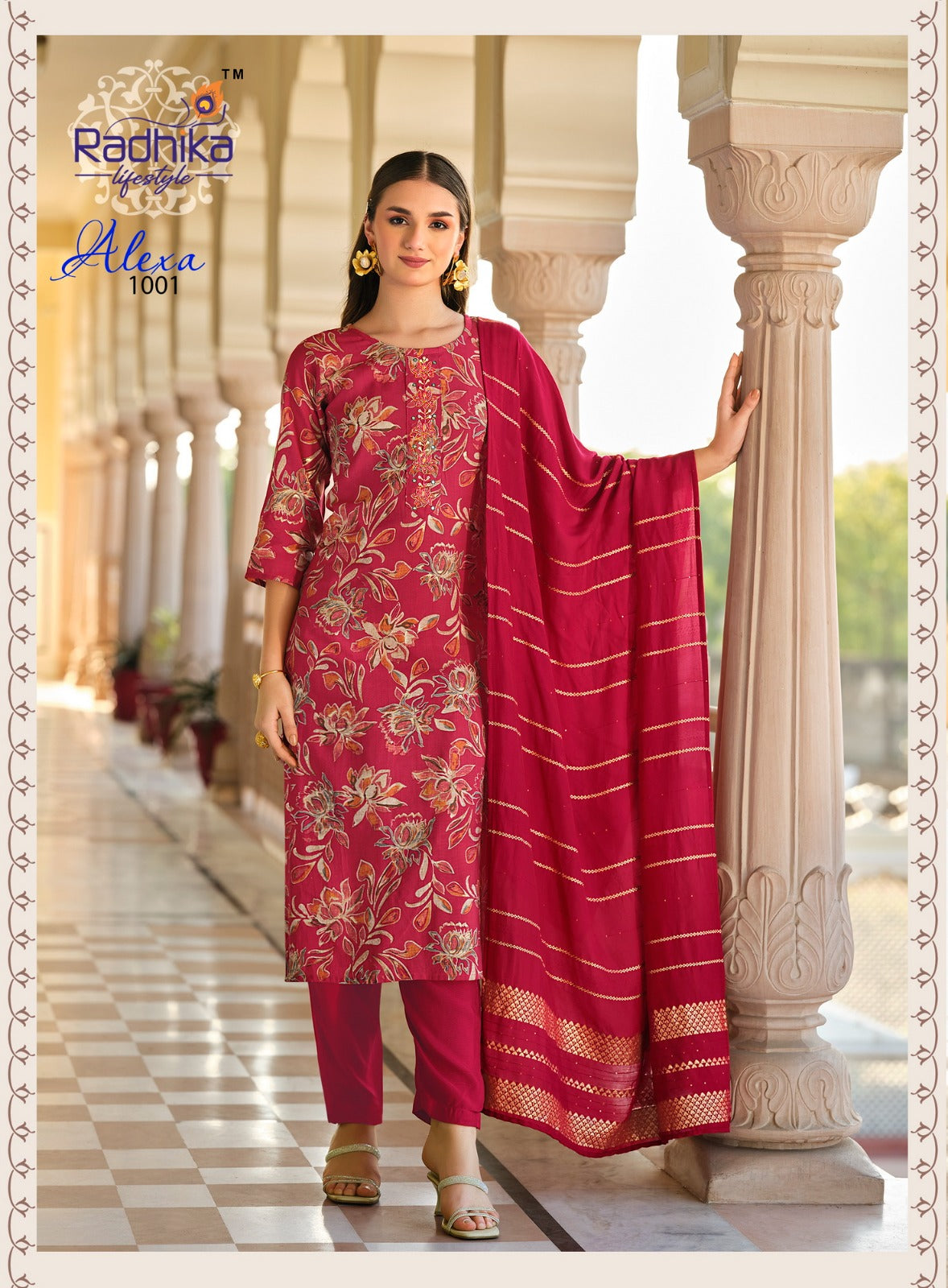 Alexa Radhika Lifestyle Vetican Silk Readymade Pant Style Suits Exporter India