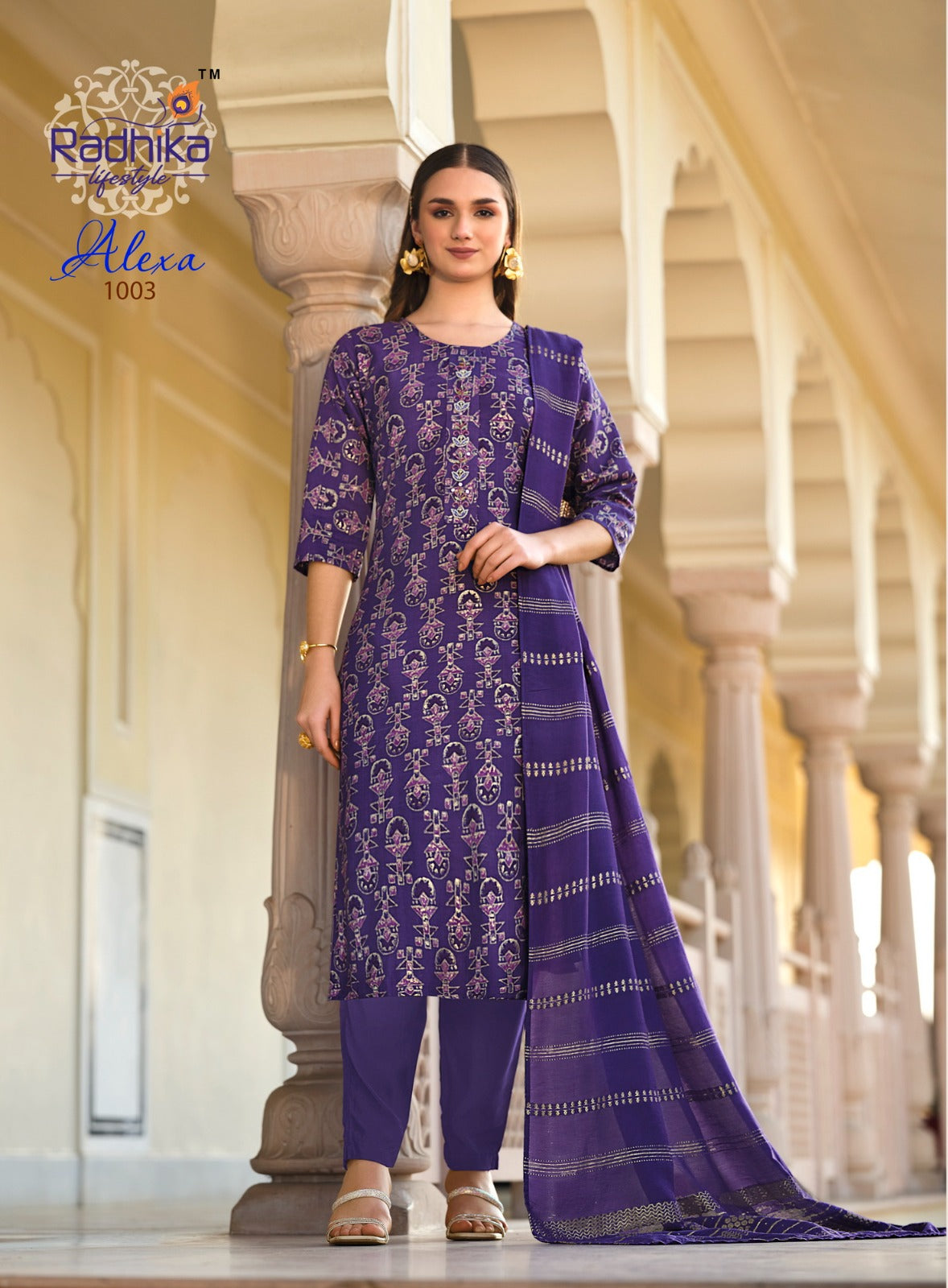 Alexa Radhika Lifestyle Vetican Silk Readymade Pant Style Suits Exporter India